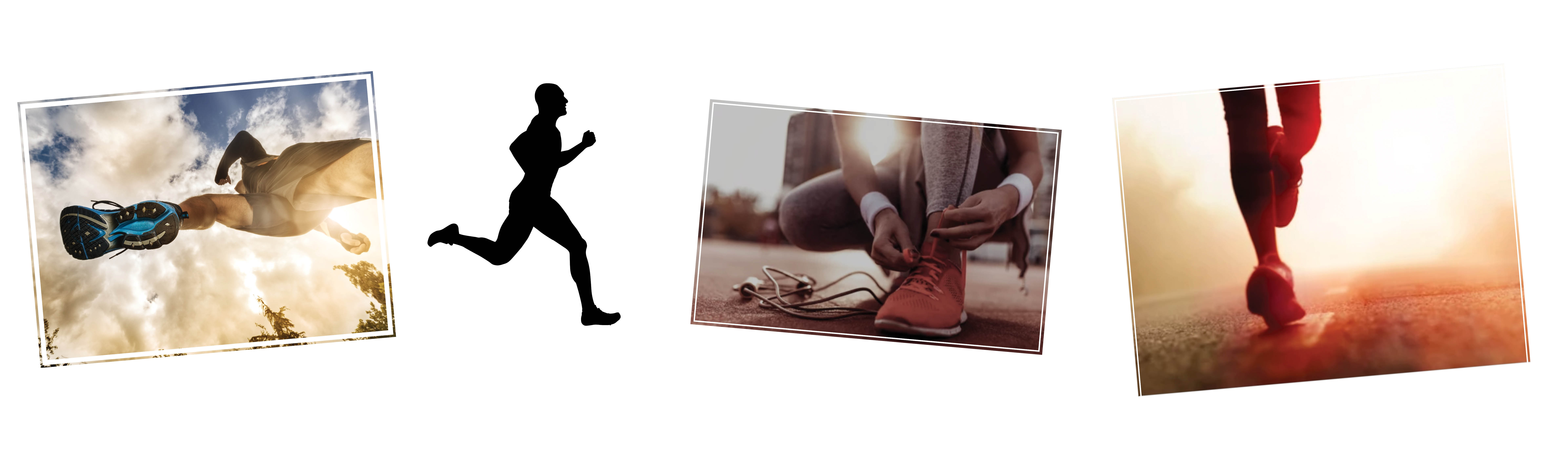 4 Exciting Pictures of Running Moments and Running Shoes.